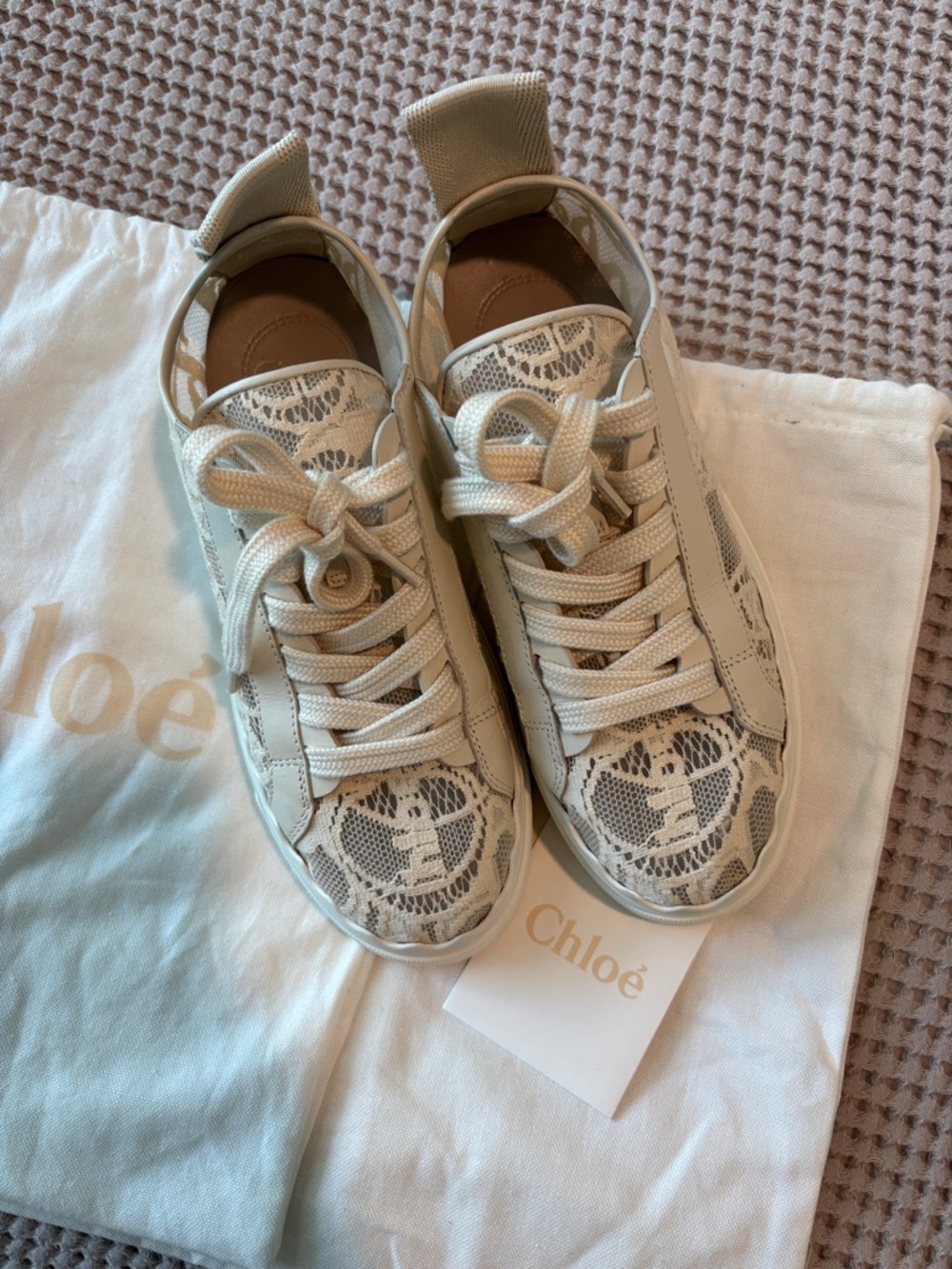 Chloé Lauren Lace Sneakers — Size 37
